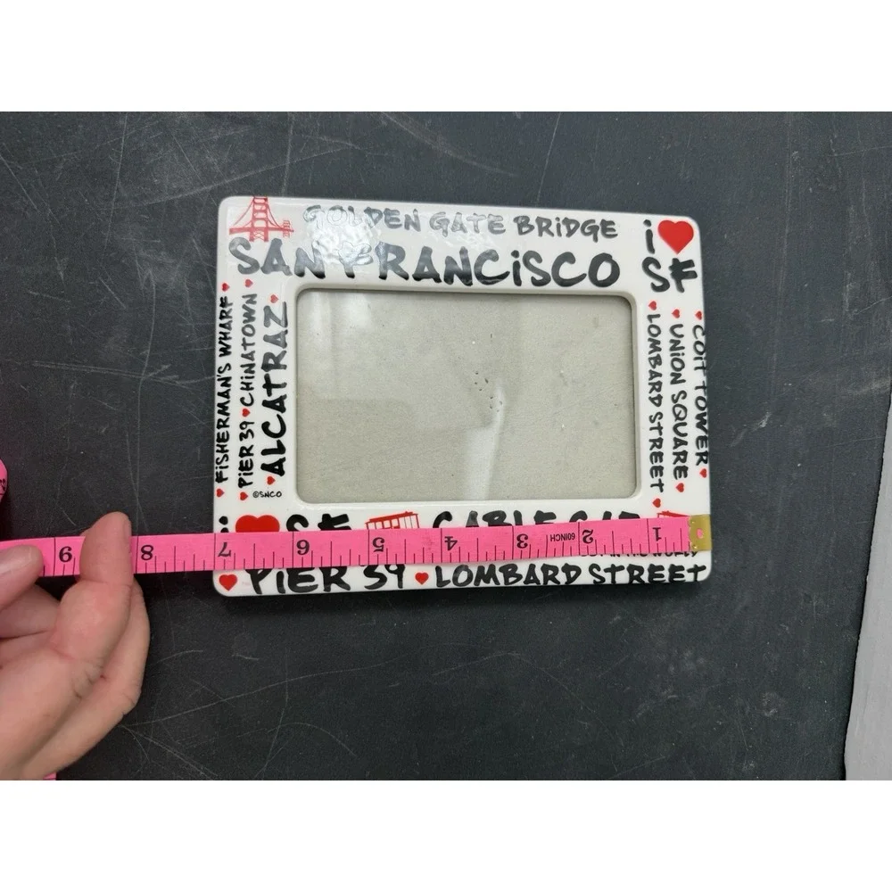 destination photo picture frame, San Francisco theme, white, 4x6